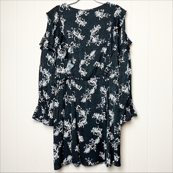 Matilda Jane NWT Waverly Dress medium black floral mini ruffle long sleeve NEW - Picture 7 of 14